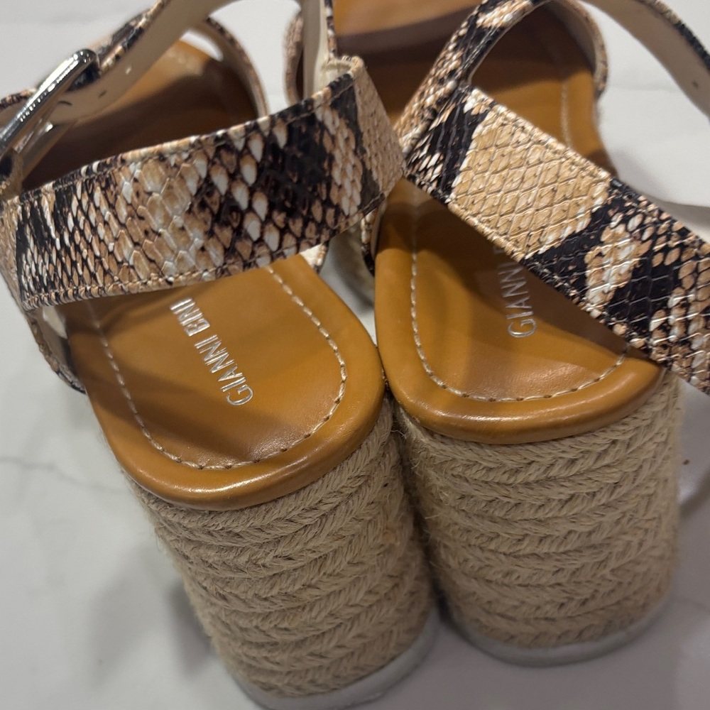 Gianni Bini Neutral Snake-Print Espadrille Platform Sandals - Picture 10 of 14